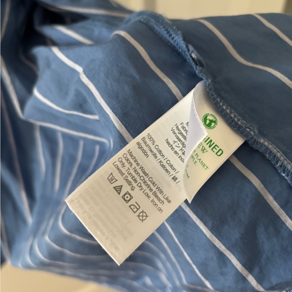 J. Crew Patch-Pocket Cotton Poplin Striped Shirtdress Coastal - Picture 6 of 7
